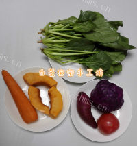 美味的彩色蔬菜面条做法图解1)