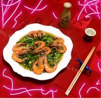 美味的茼蒿炒海虾的做法图解十五