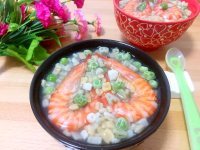 鲜香的海鲜豌豆意面粥做法图解7)