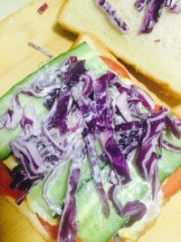 蔬菜蛋饼火腿三明治做法图解6)