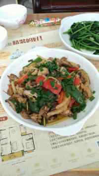 家常菜香菇炒鸡肉