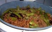 自己做的扁豆焖饭