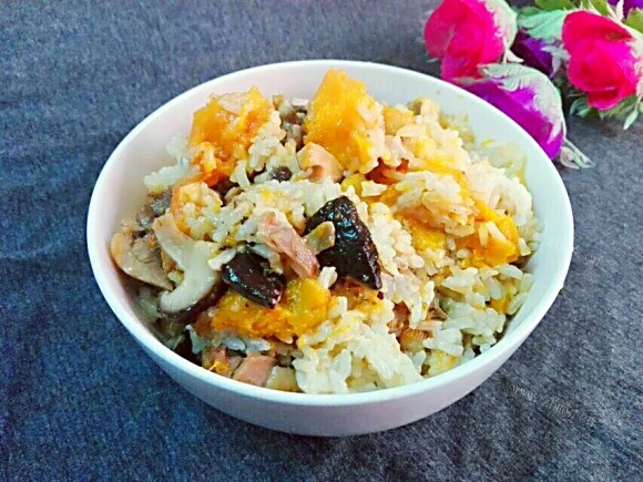 南瓜鸡肉饭