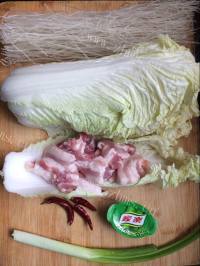 热腾腾的猪肉白菜炖粉条做法图解1)