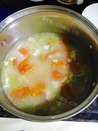 清香的芦笋番茄蛋花汤做法图解7)