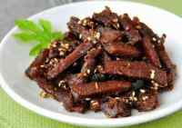 美味的麻辣牛肉干