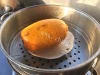 喷香的木瓜炖雪蛤做法图解9)