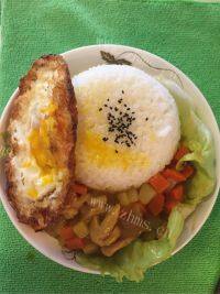 美味的咖喱鸡肉饭