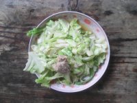 家常菜肉炒包菜