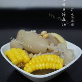 玉米黄豆蹄花汤