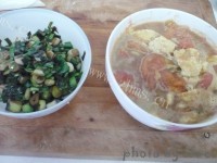 美味的西红柿鸡蛋菠菜面做法图解11)