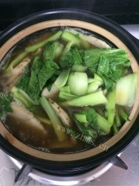 美味的砂锅青菜芋艿做法图解6)