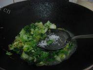 青菜炒饭做法图解3)