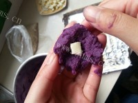 美味的芝士紫薯球做法图解3)