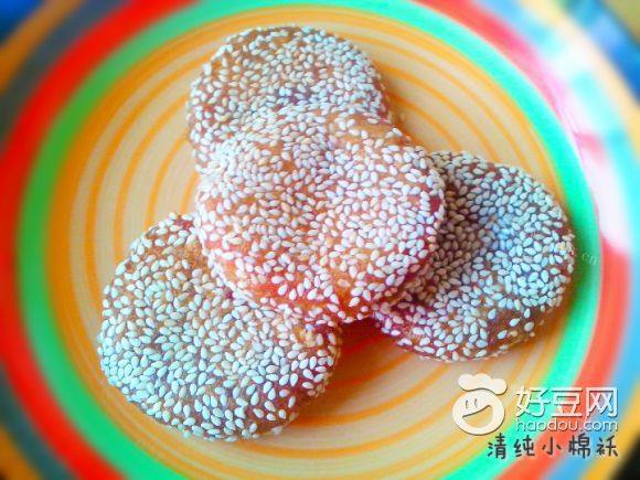 芝麻红糖豆渣饼