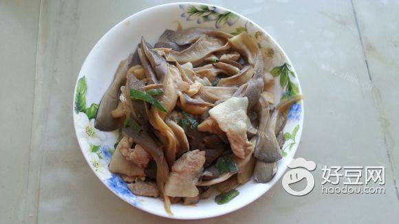 肉片炒鲜蘑