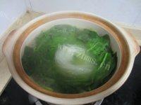 美味的菠菜粉丝汤做法图解6)