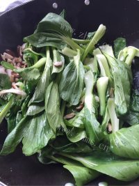喷香的上海青炒香菇做法图解3)