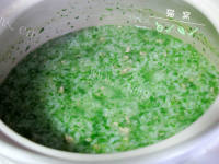 美味的荠菜瘦肉粥做法图解10)