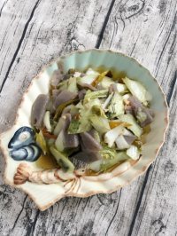 美味泡椒白菜梗炒魔芋做法图解8)