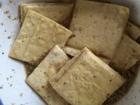 风味香煎豆干做法图解4)