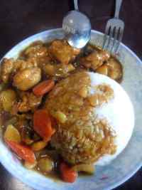 美味的咖喱鸡肉饭