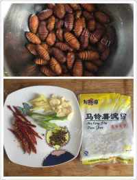 美味的干煸蚕蛹做法图解1)
