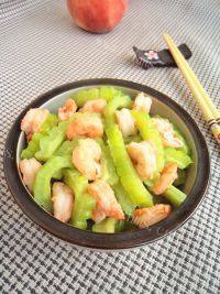 家常菜虾仁炒苦瓜