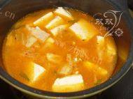 家常菜泡菜豆腐汤做法图解7)
