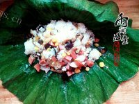 美味的荷叶饭做法图解11)