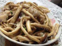 家常菜茶树菇炒肉片