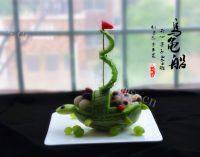 美味香瓜乌龟船水果盘做法图解8)