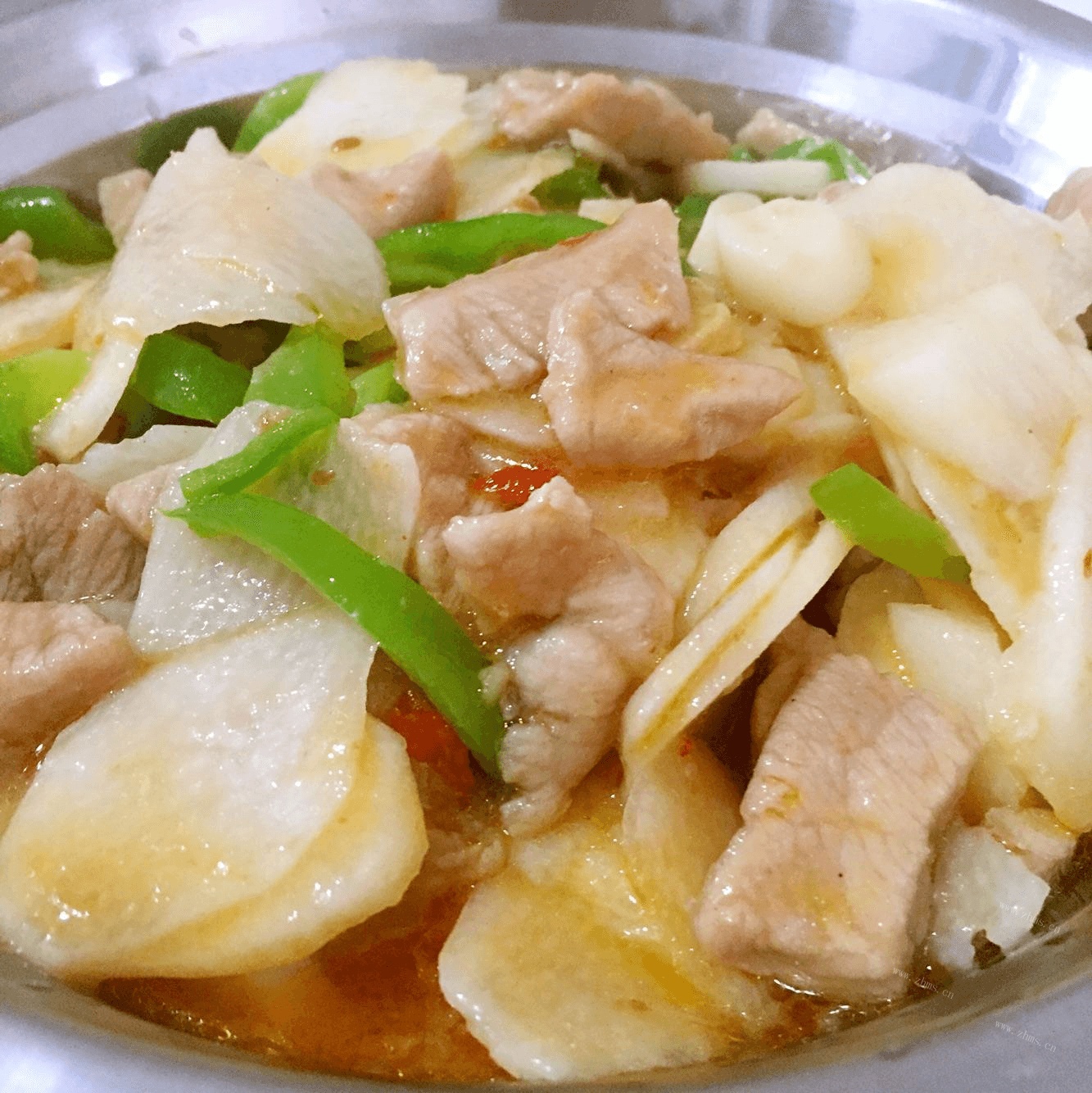 十分可口的山药炒肉片
