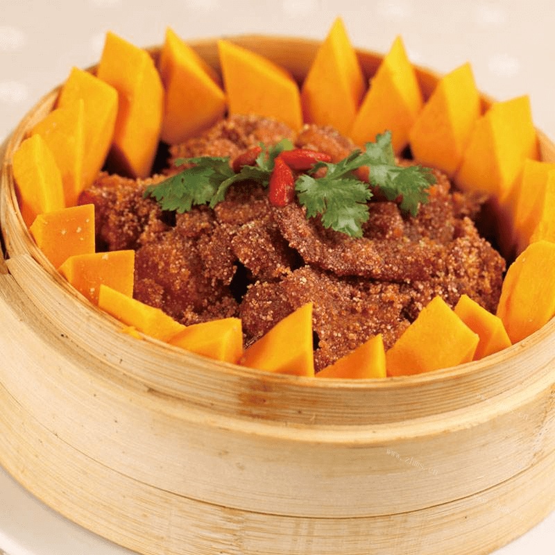 家常菜南瓜粉蒸肉