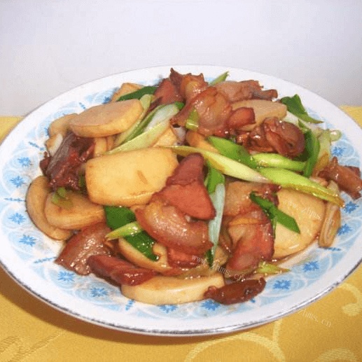 自制腊肉炒年糕