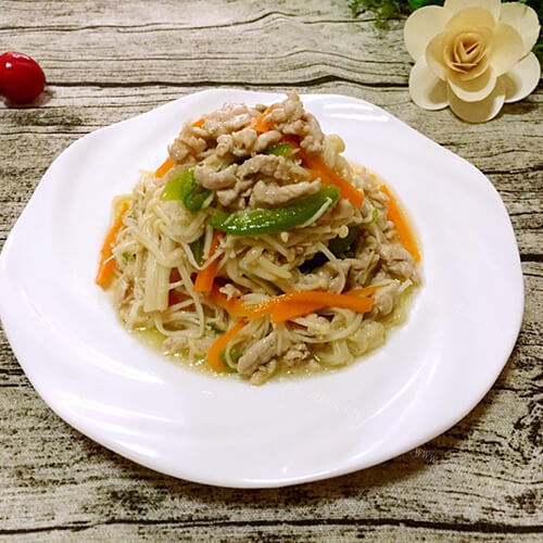 金针菇炒肉丝