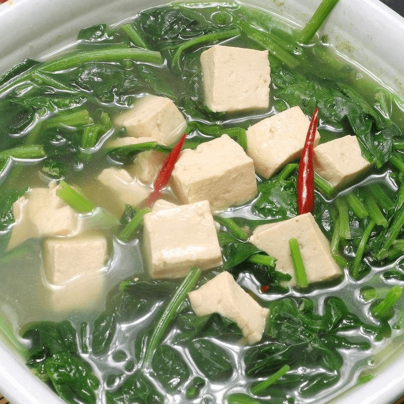 家常菜菠菜炖豆腐