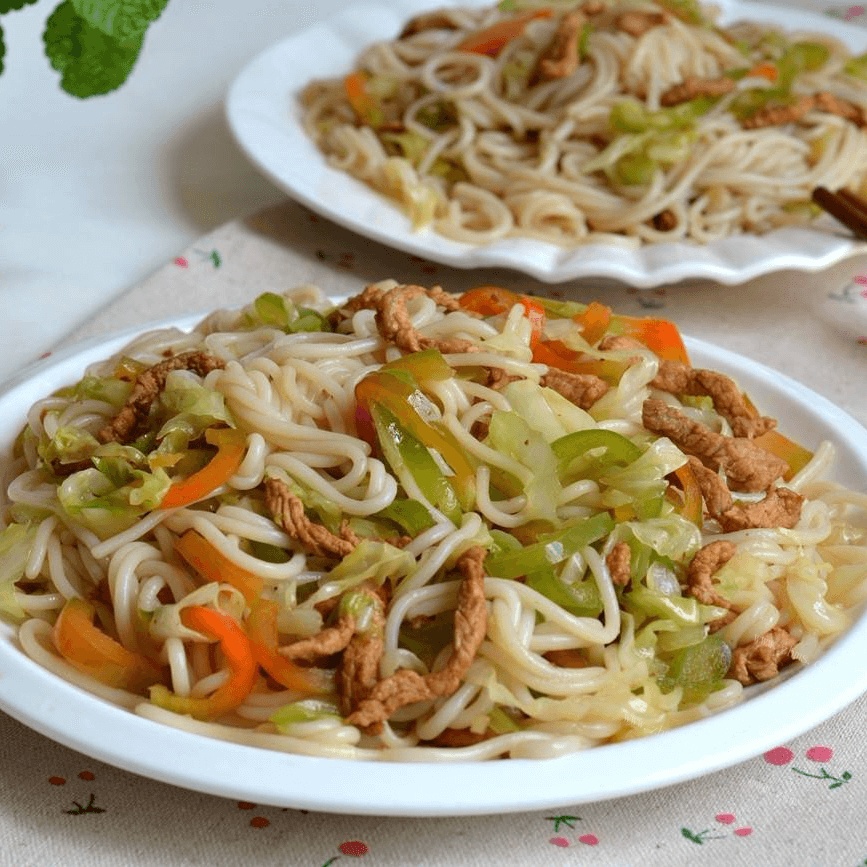 家常菜包菜炒米粉