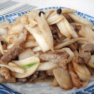 超级简单的蘑菇炒肉做法图解8)