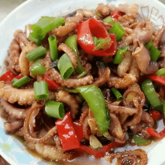 美味的爆炒八爪鱼做法图解12)