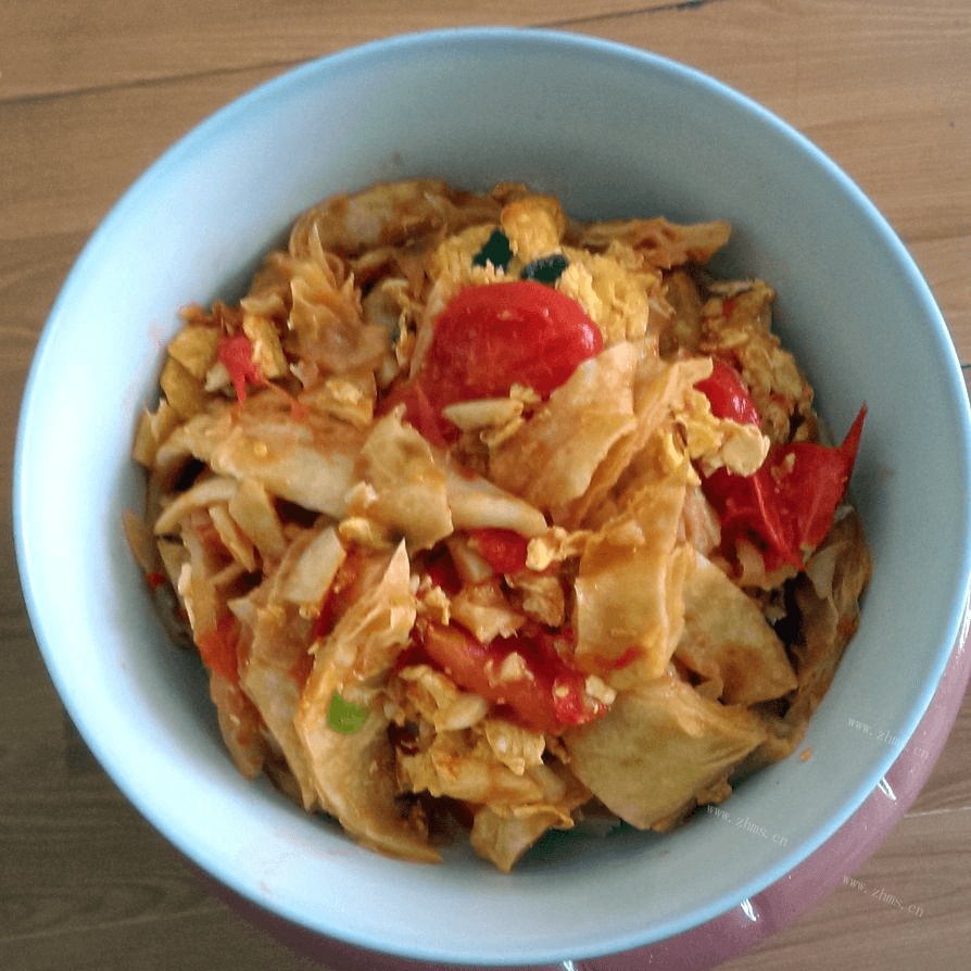 自己做的西红柿鸡蛋炒饼
