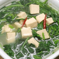 家常菜菠菜炖豆腐的做法图解九