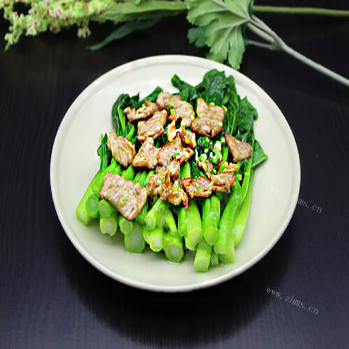 家常瘦肉灼菜心