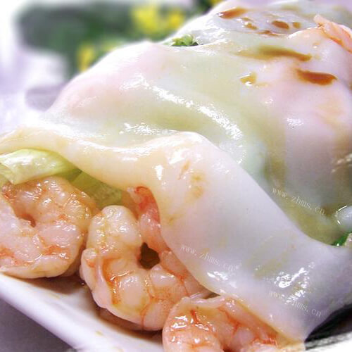 美味的瘦肉鸡蛋肠粉