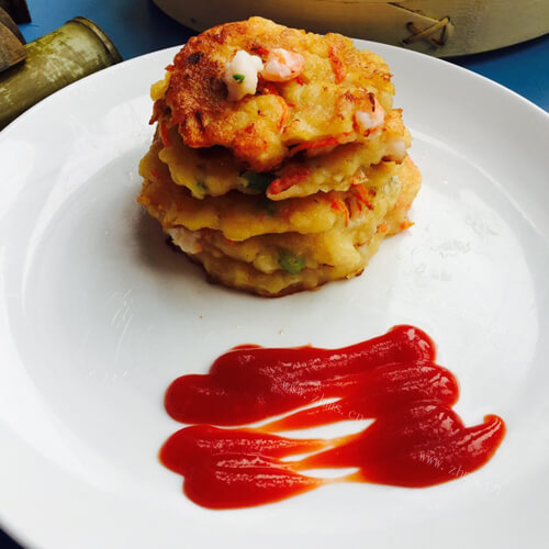 固阳好吃的韭菜鲜虾饼