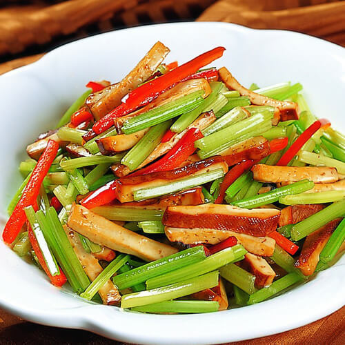 家常山芹炒豆干