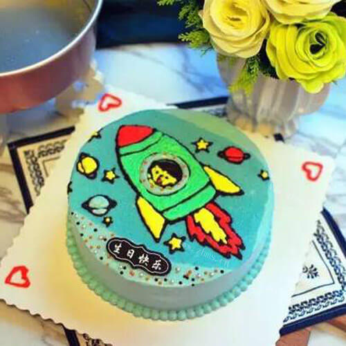 美味小火箭生日蛋糕