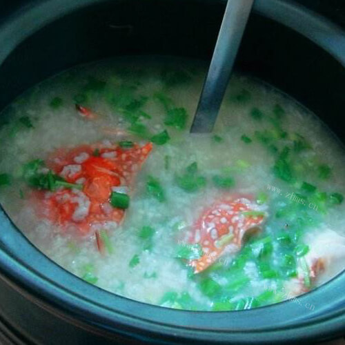 自制鲜甜花蟹粥
