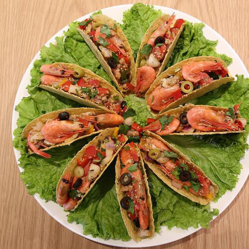 健康美味北极虾时蔬TACOS
