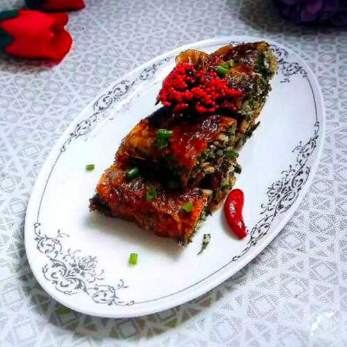美味的腐皮叉烧韭菜卷